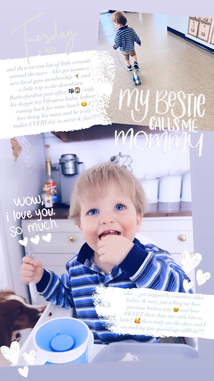 and then we ran lots of little errands around the town - like get mama a new local gym membership 🤸‍♂️ and a little trip to the downtown Rutherfordton post office 📬🏤 (with his doggie toy Ofcourse haha) before coming back for some lunch 😋 I love being his nana and he truly makes EVERYday so sweet & fun!!! also… got stopped by countless older ladies (& men) just telling me how precious Judson was 🥹 and how SWEET these days are with him so little!! 🥰 these truly are the days and I am soaking this special age alllll in!!!! 