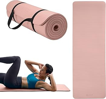 Gaiam Essentials 2/5" Thick (10mm) Yoga & Pilates, Fitness & Exercise Mat with Easy-Cinch Carrier... | Amazon (US)