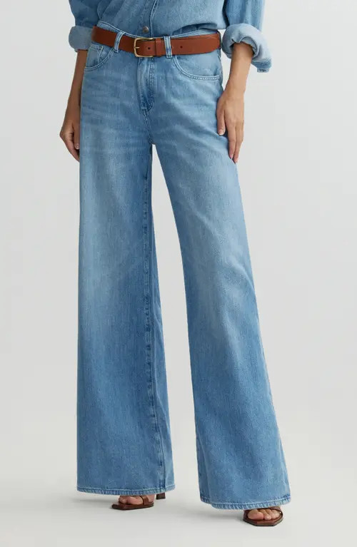 DL1961 Alex Aura Baggy Low Rise Wide Leg Jeans in Riverbank Aura at Nordstrom, Size 32 | Nordstrom