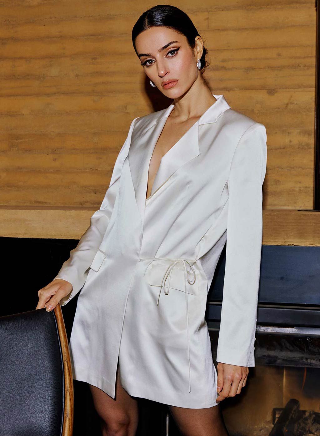 Classy Mini Silk Blazer Dress | Silk Maison