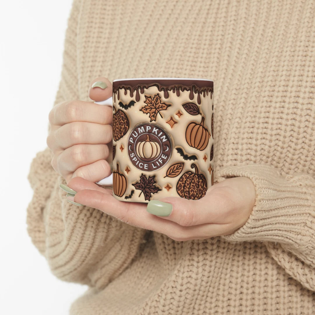 Pretty Pumpkin Spice 3D Puff Sublimation Design Mug Mugs - Etsy | Etsy (US)