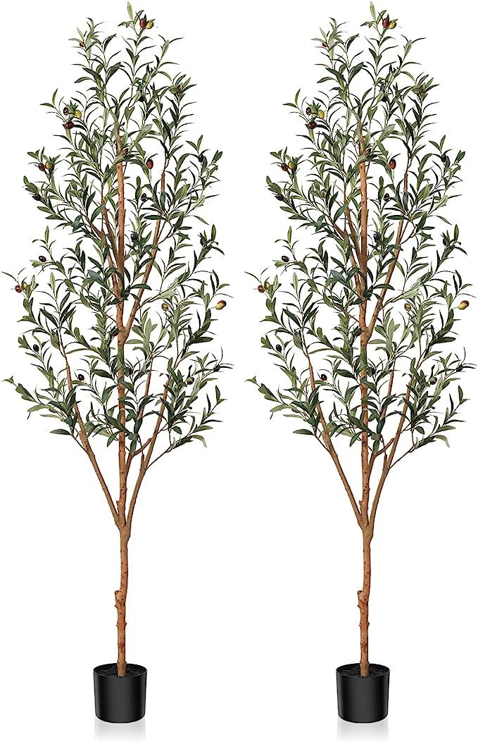 Kazeila Artificial Olive Tree 6FT Tall Faux Silk Plant for Home Office Decor Indoor Fake Potted T... | Amazon (US)