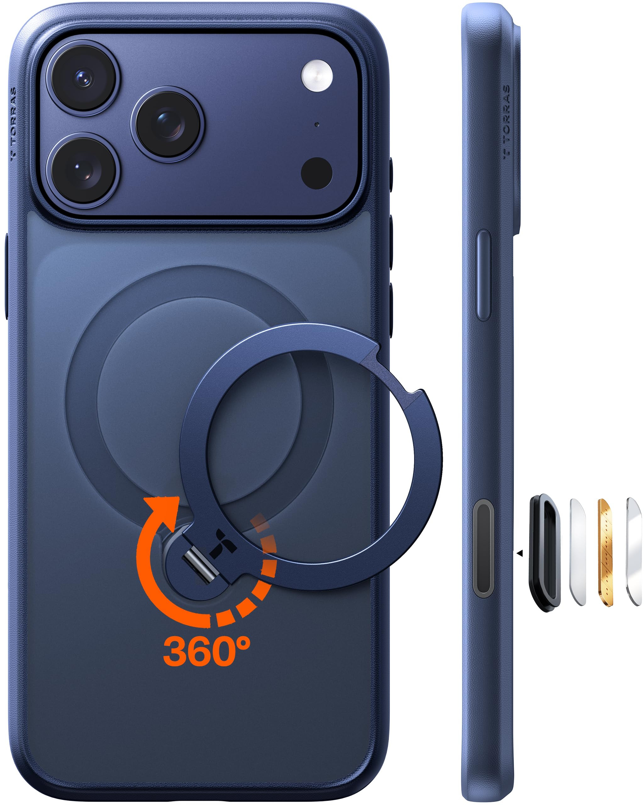 TORRAS Q3 Spin for iPhone 17 Pro Max Case with 360 Magnetic Stand, Camera Control, Fit for MagSaf... | Amazon (US)