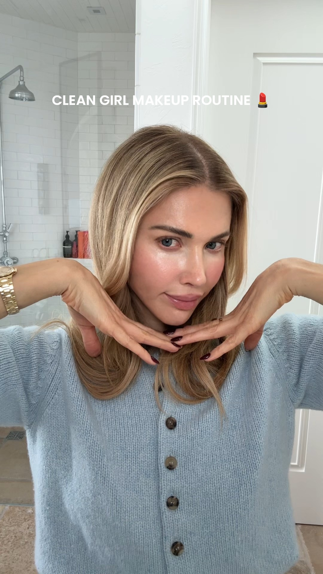 clean girl forever ✨ because I want it to look like my skin, but better! my holy grails:

@hauslabs Triclone Skin Tech Foundation: shade 100
@hauslabs Triclone Skin Tech Concealer: shade 02
@hauslabs Glassy Blush Balm: glassy pomelo 
@hauslabs PHD Hybrid Lip Glaze: Persimmon 