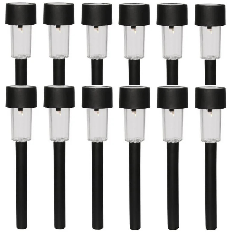 Mainstays Solar Powered Black Classic Column LED Path Light and Landscape Light, 2 Lumens (12 Cou... | Walmart (US)