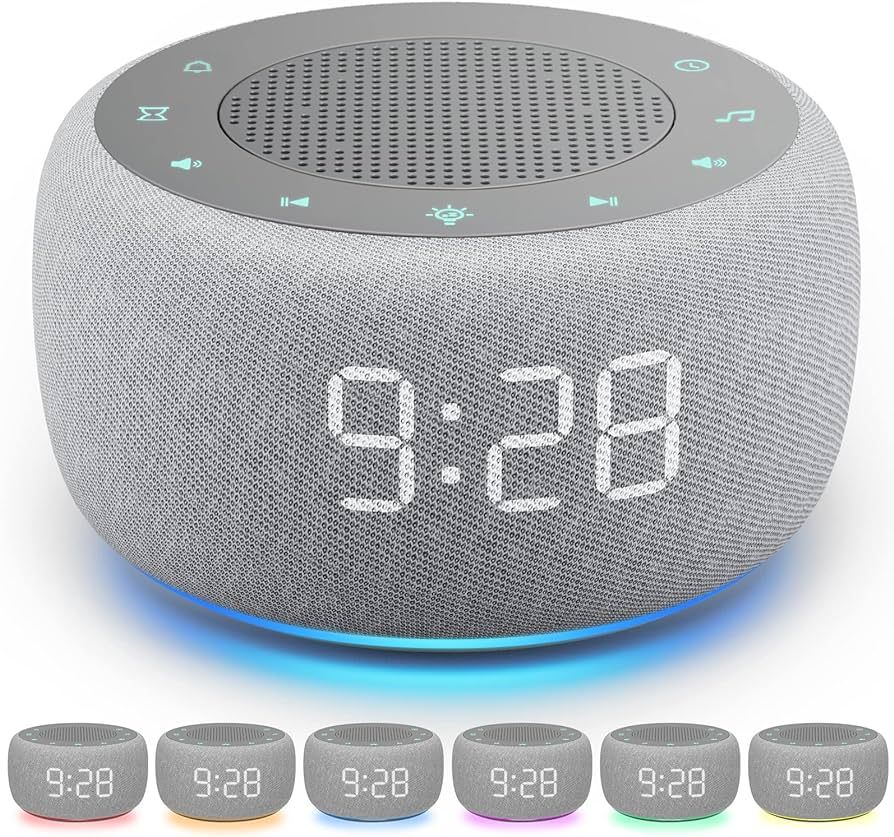 Buffbee Sound Machine & Alarm Clock 2-in-1, 18 Soothing Sound, 7 Night Light, Sleep Timer, Precis... | Amazon (US)