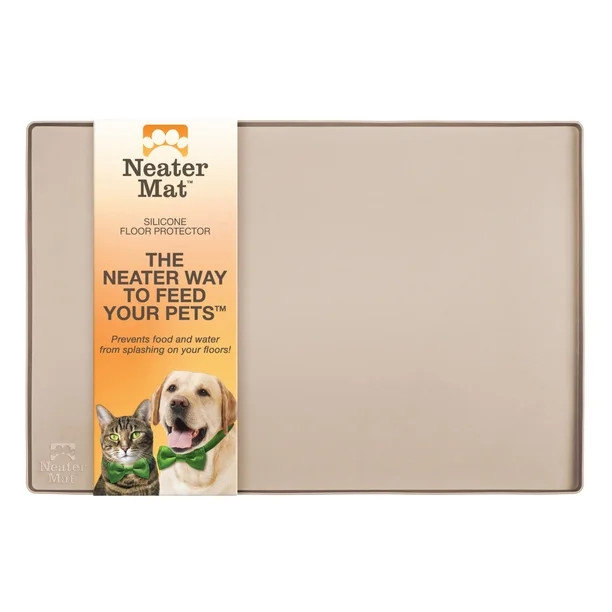 Neater Pets Neater Mat Waterproof Silicone Pet Water & Food Bowl Mat, Cappuccino, 24" x 16" | Walmart (US)
