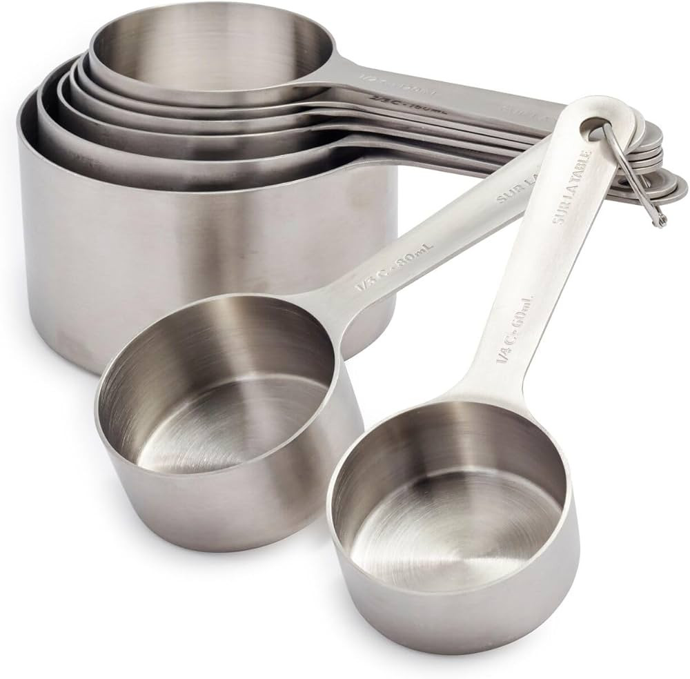 Sur La Table Stainless Steel Measuring Cups, Set of 8, Silver | Amazon (US)