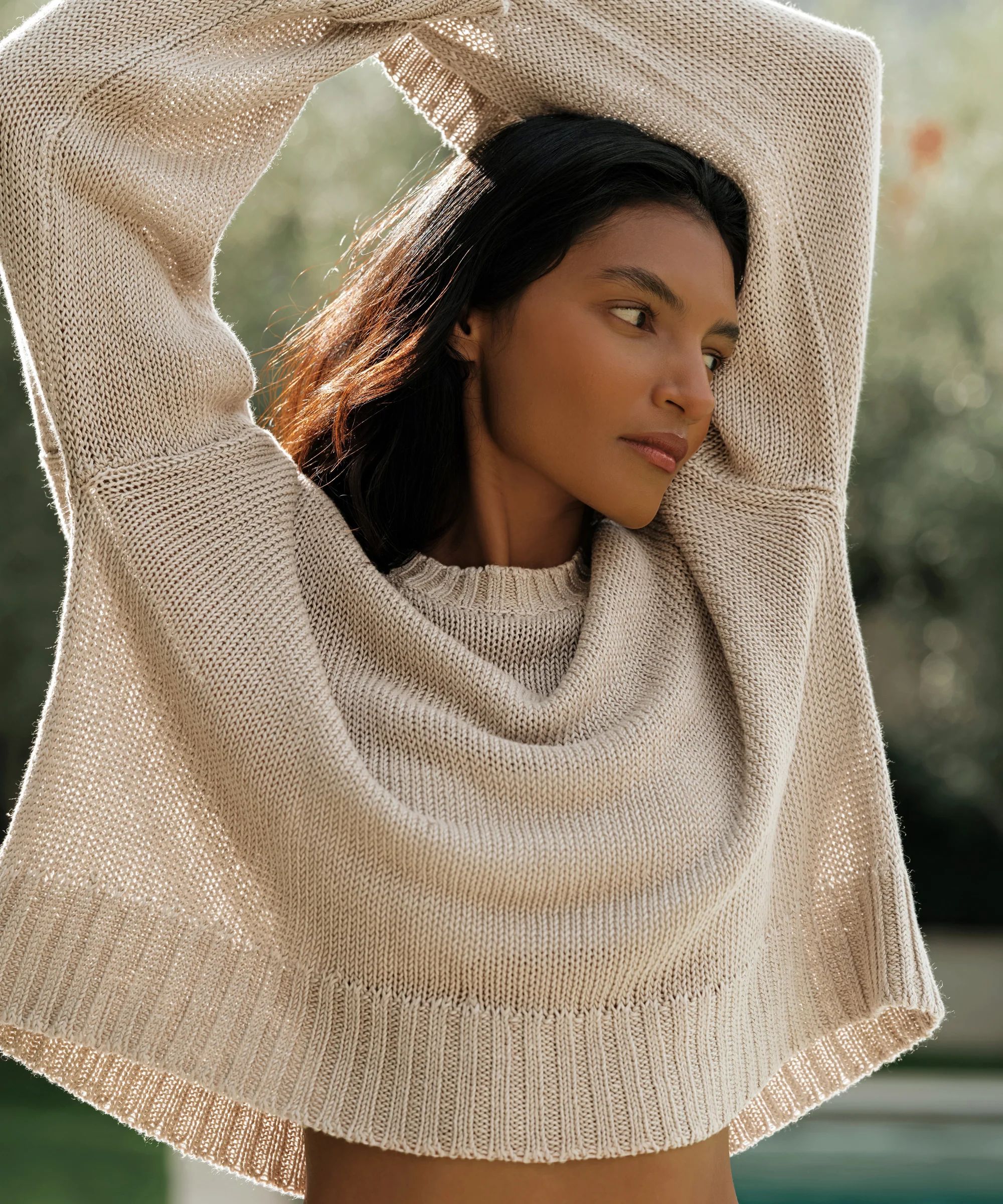 Cropped Linen Crewneck | Jenni Kayne