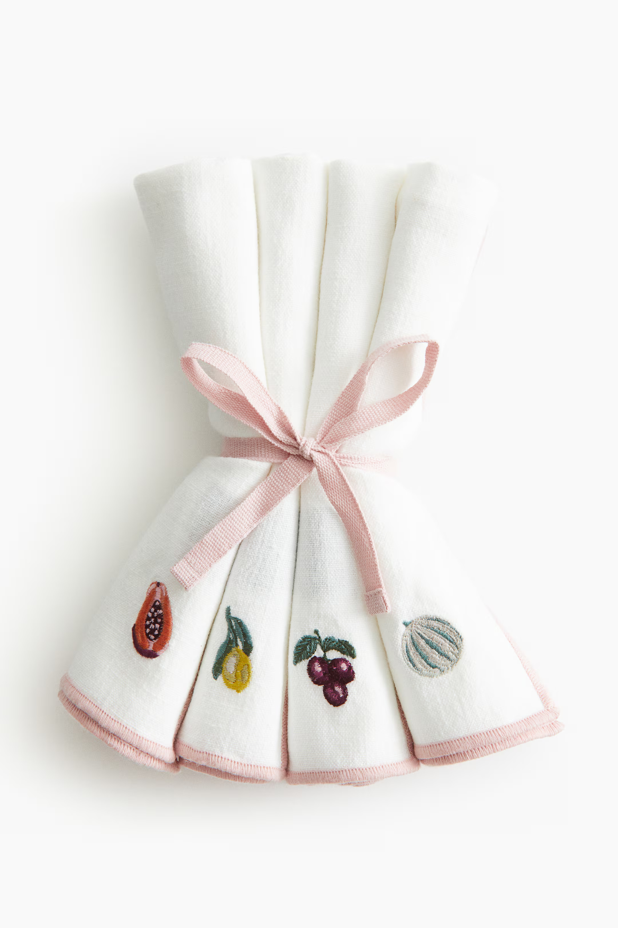 4-pack Embroidered Napkins | H&M (US + CA)