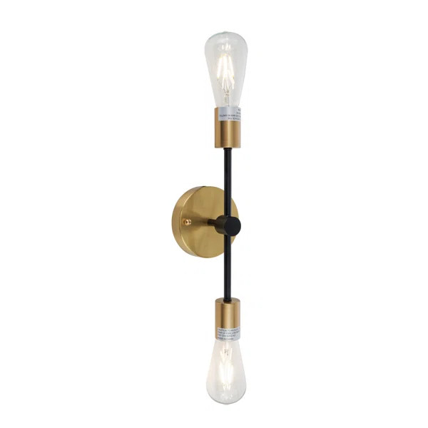 Bondi 2 - Light Dimmable Black/Gold Armed Sconce | Wayfair North America