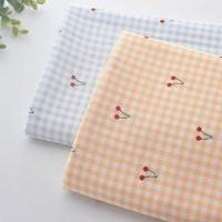 Cherry Gingham Plaid Double Gauze Cotton Fabric, Blue Yellow Check Little Red Fabric - 1/2 Yard | Etsy (US)