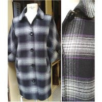Vintage Plaid Coat Women/Gray & Purple Fashion Cape Style | Etsy (US)