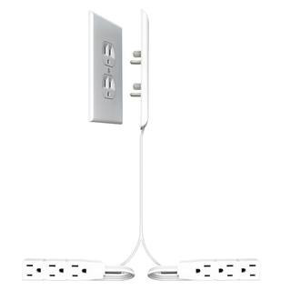 Two 8 ft. Ultra-Thin Electrical Outlet Cover with Side-by-Side 3-Outlet Power Strips and Cord Management Kit | The Home Depot