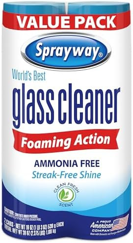 Sprayway Glass Cleaner Foaming Aerosol Spray, 19oz, Pack of 2 | Ammonia-Free, Streakless, Fast-Ac... | Amazon (US)
