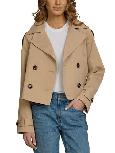 Steve Madden Cropped Lapel Trench Coat, Spring Jackets for Women, Womens Lightweight Work Jackets | Amazon (US)