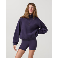 Vuori Restore Oversized Half Zip Jacket | Velvet Violet | XS, Size Extra Small | Vuori Clothing (US & Canada)