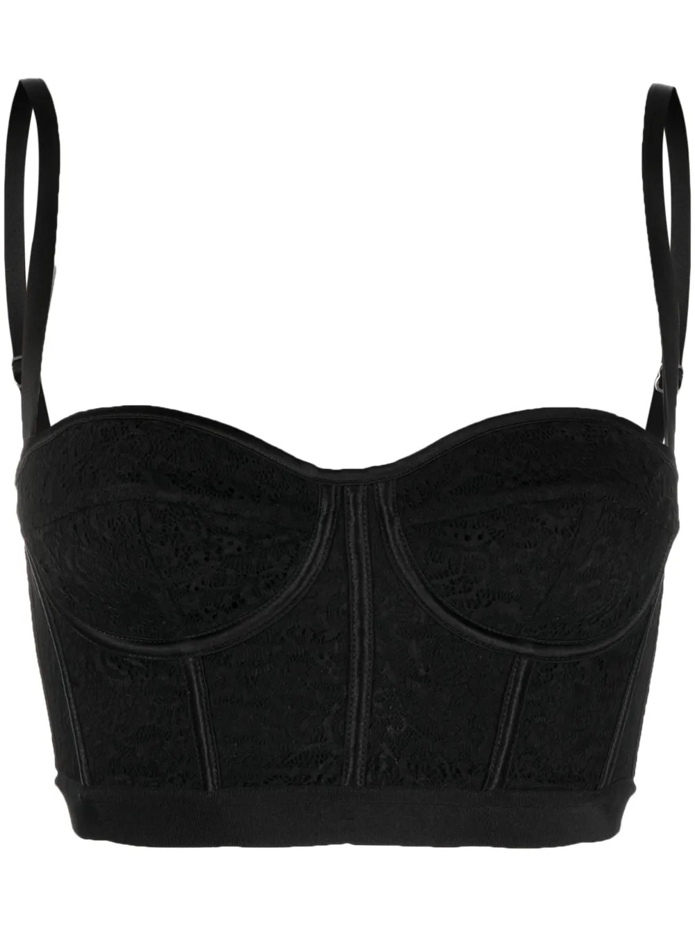 Del Core lace-detailing Bustier Crop Top | Black | FARFETCH CA | Farfetch Global
