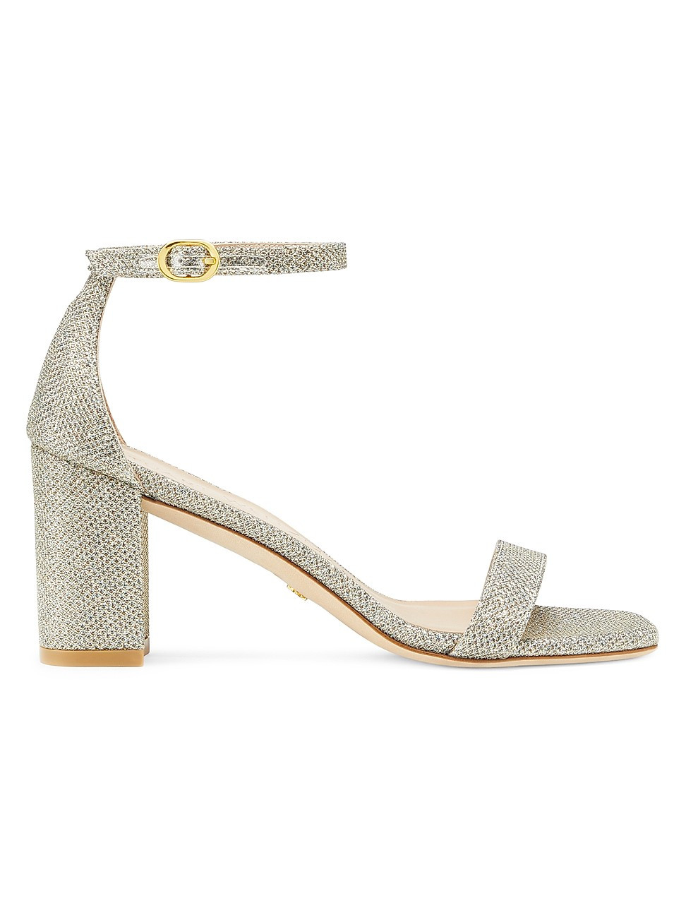 Women's Nudistcurve 75 Glitter Block-Heel Sandals - Gold - Size 5.5 - Gold - Size 5.5 | Saks Fifth Avenue