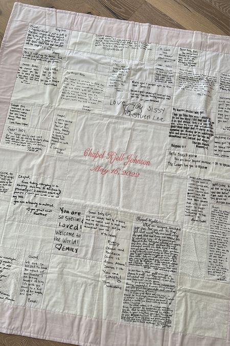 Personalized quilt. Chapel quilt. Baby blanket. Handwritten blanket. Message blanket. Baby gift  