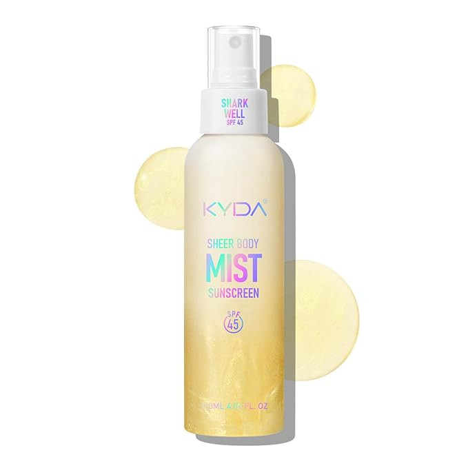 Sheer Body Sunscreen Mist, SPF 45 Ultra-fine Glowing Spray, Lightweight Hydrating Non-Greasy Quic... | Amazon (US)
