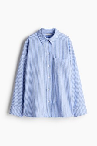 H & M - Oversized Linen-Blend Shirt - Blue | H&M (US + CA)