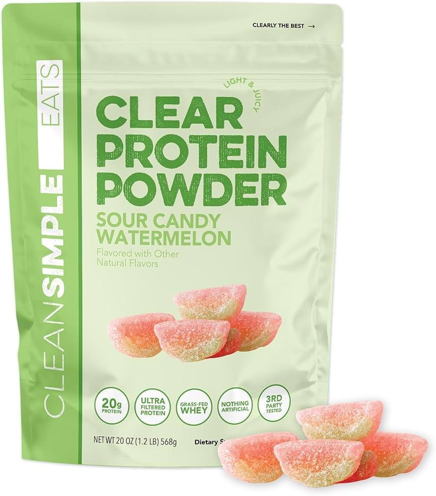 Clean Simple Eats Clear Protein Drinks, 20g Grass Fed Whey Protein Isolate, Ultra Filtered, Light... | Amazon (US)