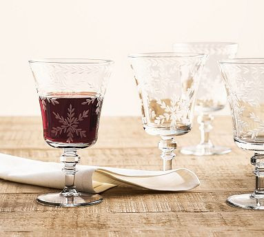 Etched Glass Snowflake Goblets - Set of 4 | Pottery Barn (US)