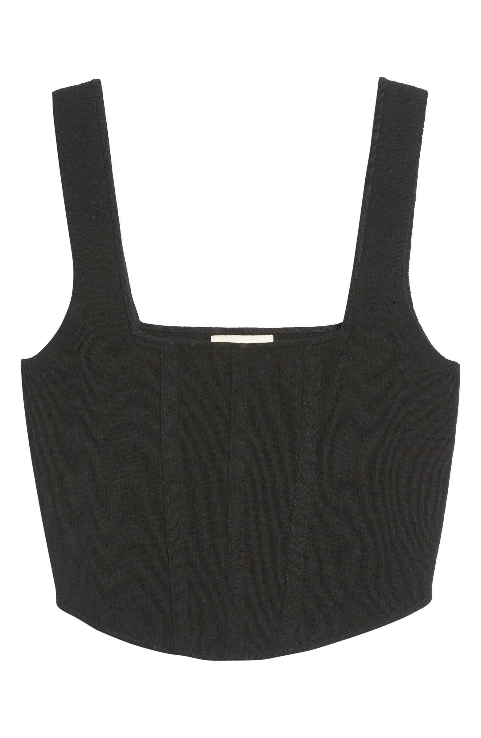 Open Edit Corset Crop Sweater Tank | Nordstrom | Nordstrom