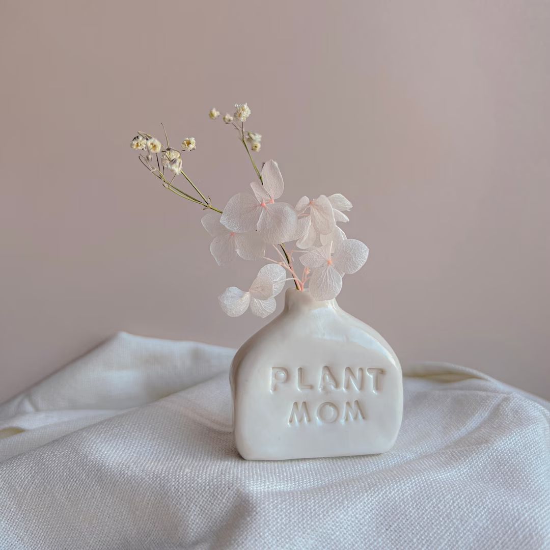 Tiny Mini Vase / Plant Mom Gift / Plant Mom Tiny Vase / Cool Gift / Plant Lady Gift / Miniature P... | Etsy (US)