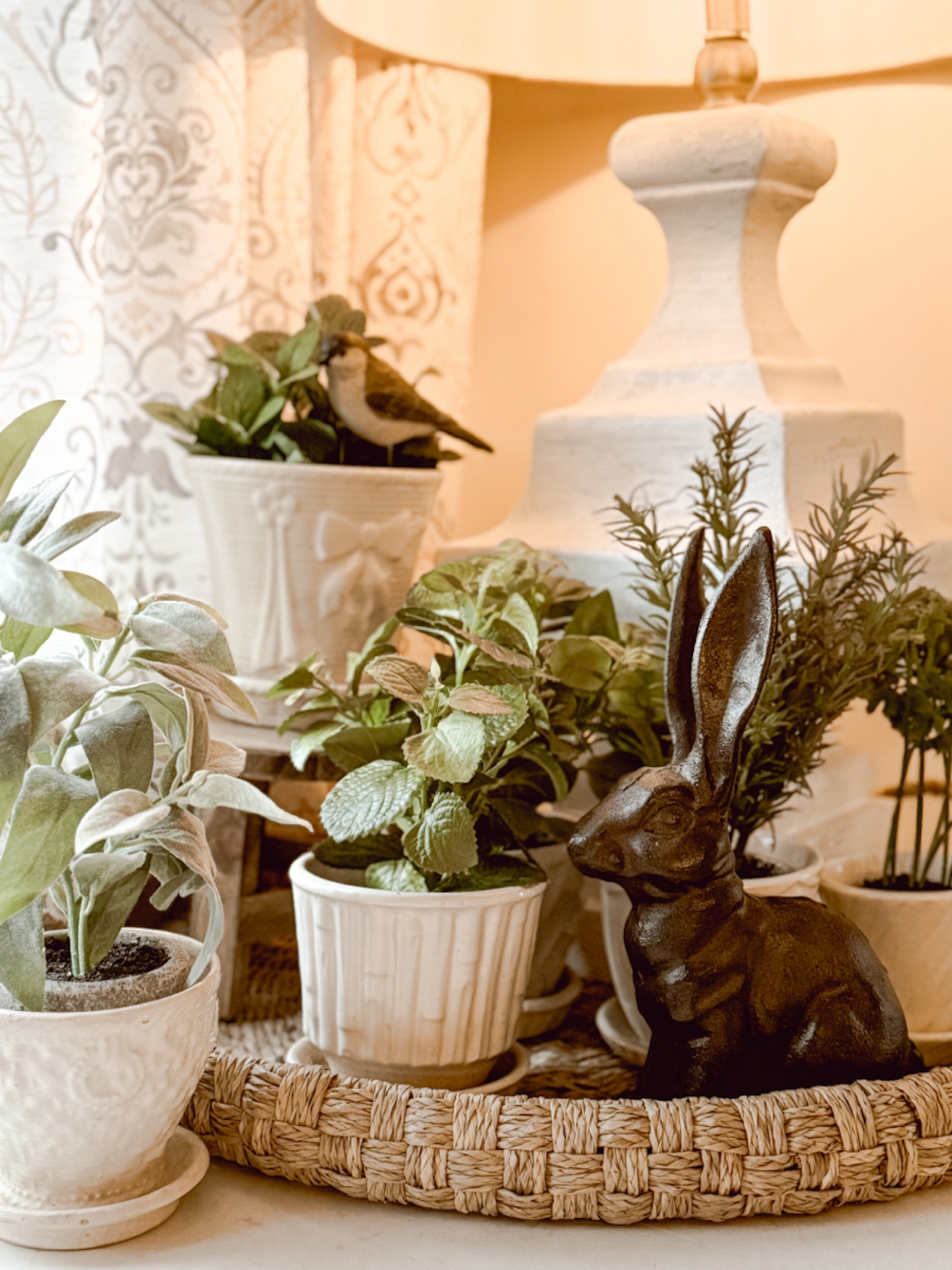 I just added some faux herb to a corner in my kitchen to start adding some soft green for Spring. I placed them in small planters that I already had and also added a small stand and basket in order to layer them at different heights. 

#LTKStyleTip #LTKHome #LTKSeasonal