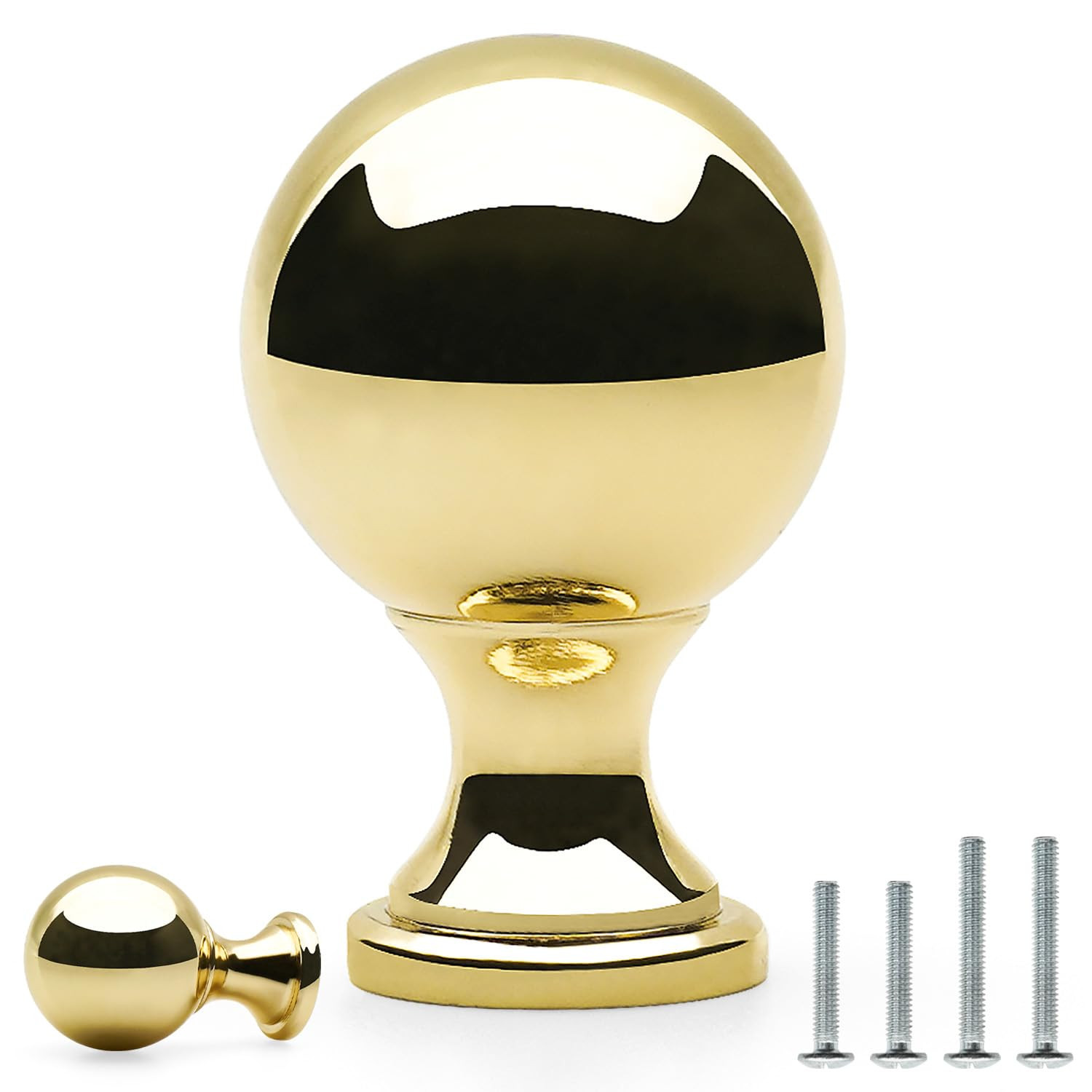 10 Pack Ball Cabinet Knobs Polished Brass 1 Inch(25mm) Solid Zinc Alloy Polished Gold Dresser Dra... | Amazon (US)