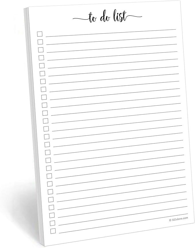 321Done to Do List Notepad - 50 Sheets (5.5" x 8.5") to-Do's Notepad Tear Off, Planning Memo Pad,... | Amazon (US)