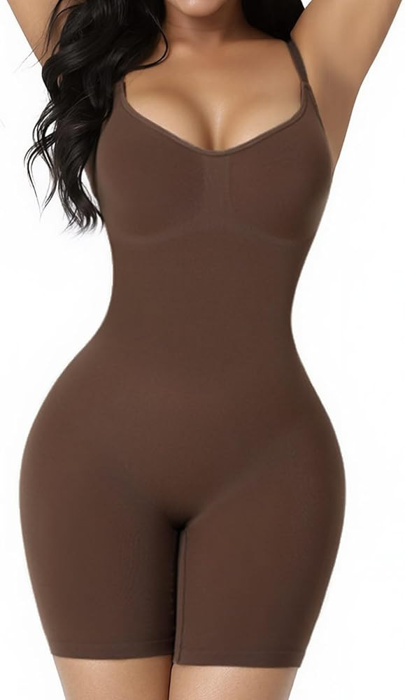 Women's Shapewear Bodysuit Straps Tummy Control Mid Thigh Butt Lifter Shaper Tank Top Shorts Snat... | Amazon (US)