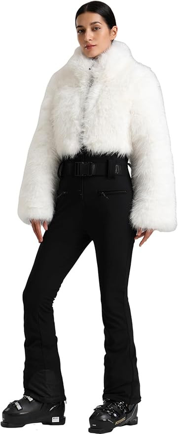 GSOU SNOW Women Ski Suit One Piece Snowsuit Snowboard Faux Fur Collar Slim Jumpsuit Jacket Insula... | Amazon (US)