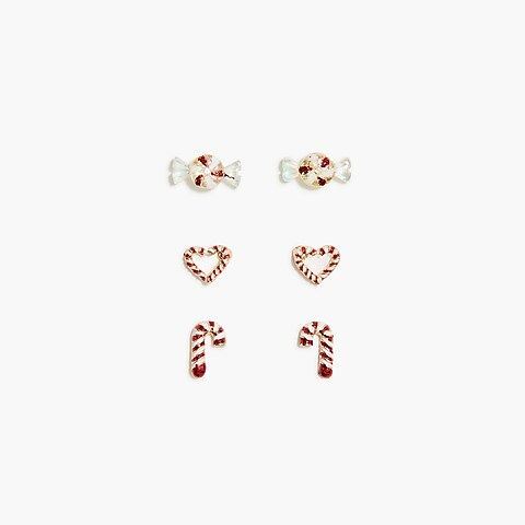 Girls' peppermint hearts earrings set | J.Crew Factory