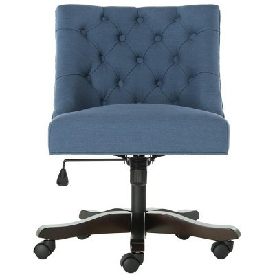 Soho Tufted Swivel Desk Chair - Navy Linen - Safavieh | Target