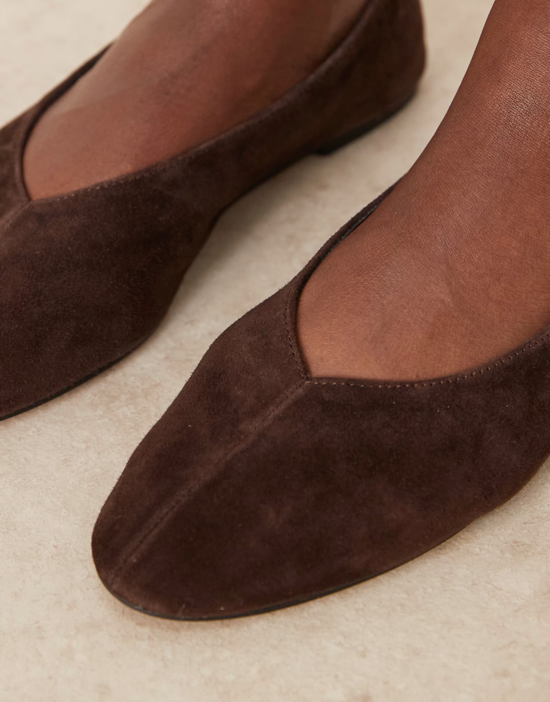 ASOS DESIGN Lawn premium suede ballets in chocolate | ASOS (Global)