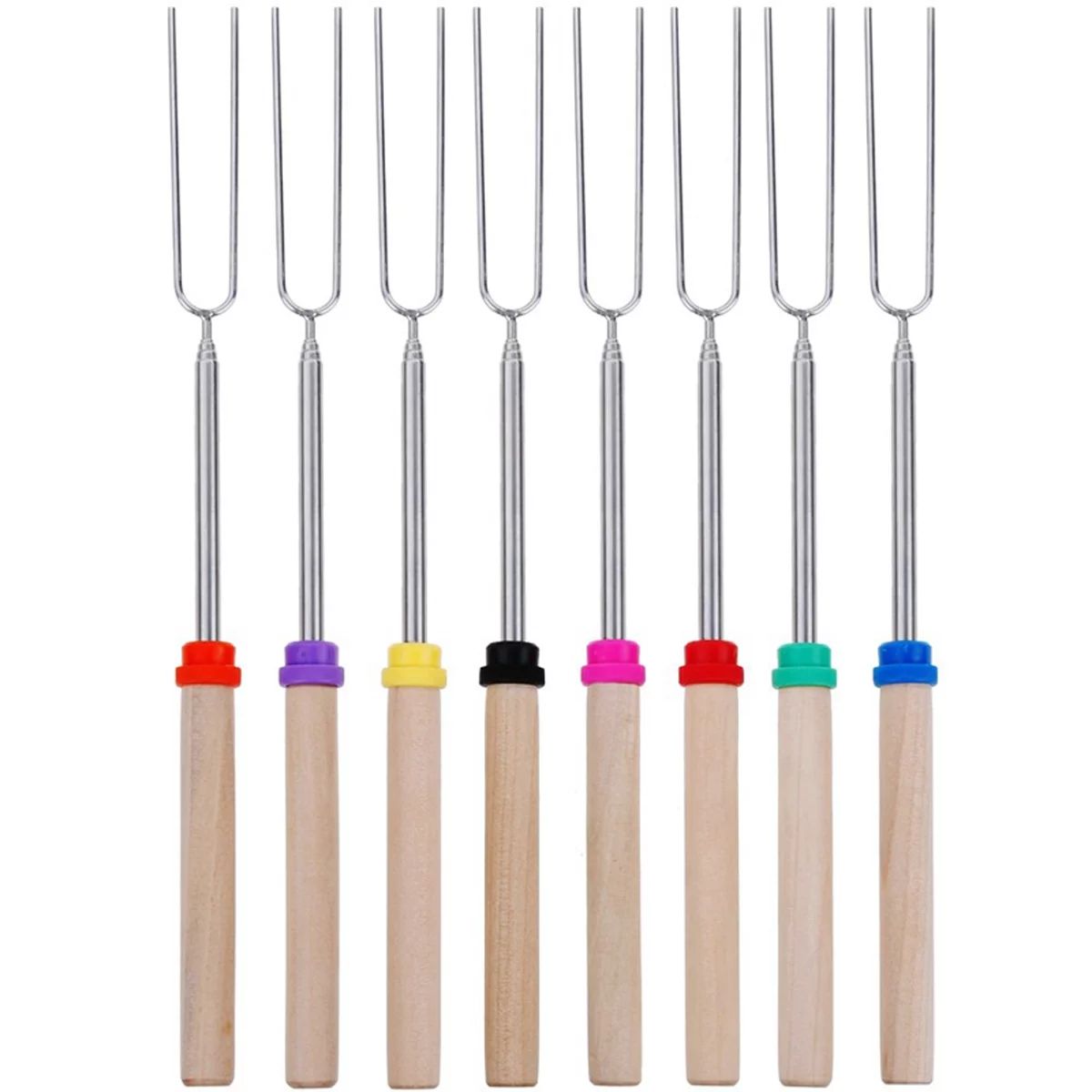 Outdoor BBQ Stainless Steel Telescopic Barbecue Fork 8-Color Hot Dog Fork Telescopic U-Shaped Gri... | Walmart (US)