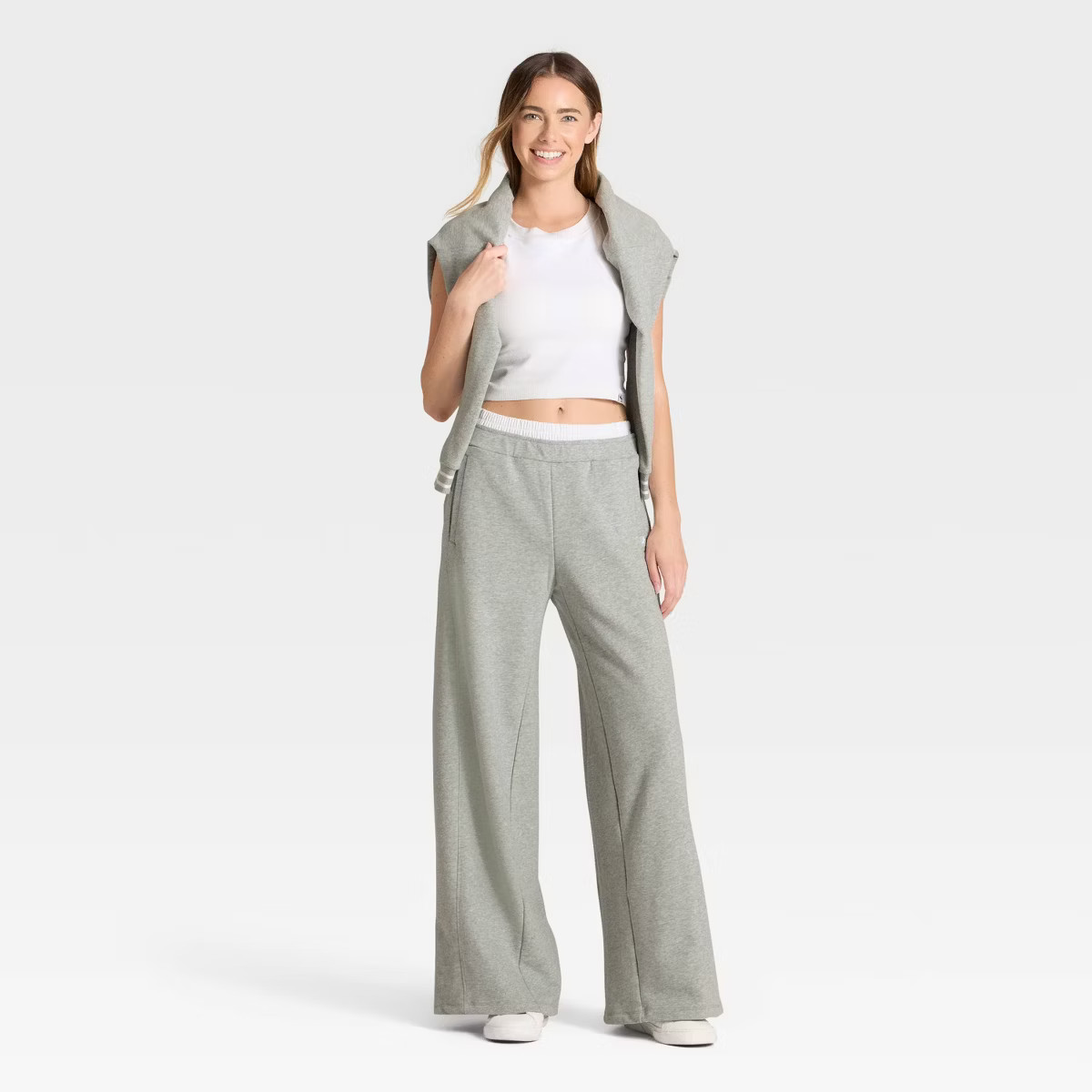 Women's French Terry Wide Leg Sweatpants - JoyLab™ | Target