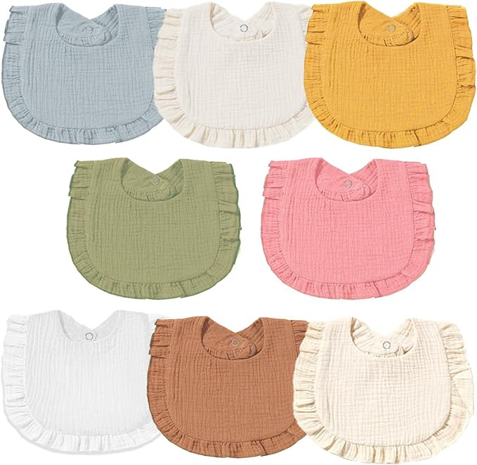 Muslin Baby Bibs for Baby Girls, Muslin Bibs Drool Bandana Bibs | Amazon (US)
