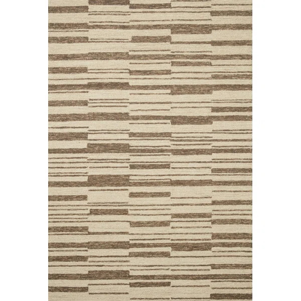 Checkered Handmade Tufted Beige/Tobacco Area Rug | Wayfair North America