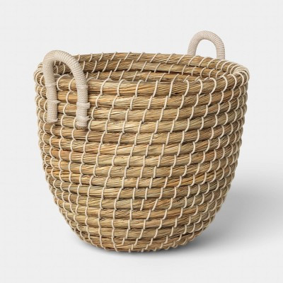 Round Natural Woven Basket Small Brown - Threshold\u2122 | Target