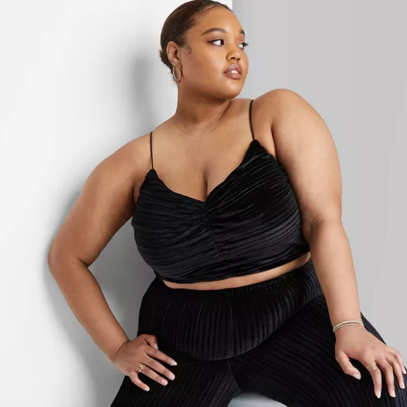 Women's Slim Fit Cinched Front Velvet Tiny Tank Top - Wild Fable™ | Target