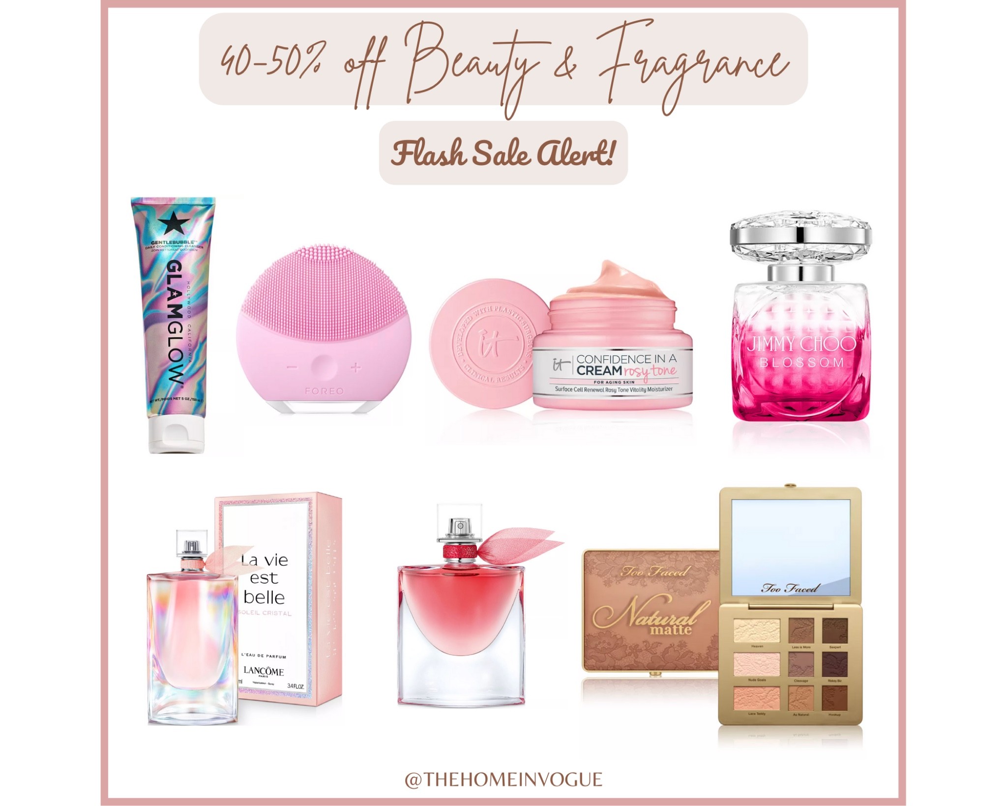 40-50% off Beauty and Fragrance from top brands, It cosmetics, Too Faced, Clinique, Glamglow, Foreo Luna, Jimmy Choo, Lancôme, Perricone MD, anti aging cream, facial moisturizer, body cream, perfume, exfoliating mask, eyeshadow palette 

#LTKstyletip #LTKbeauty #LTKsalealert