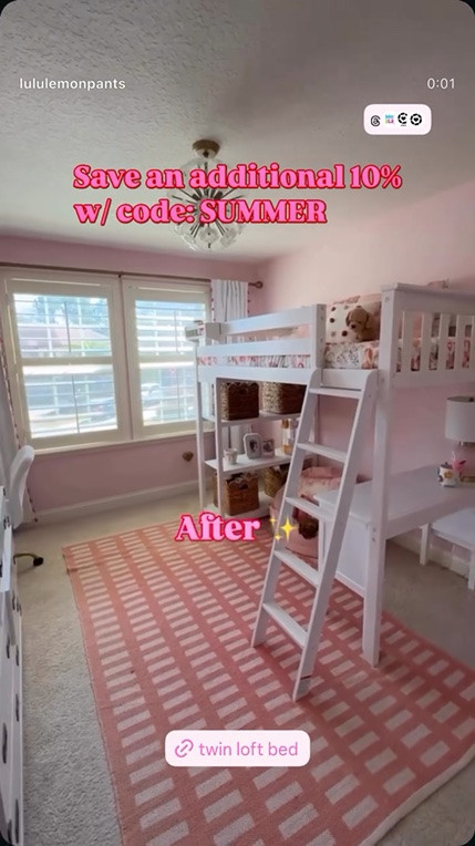 🚨Max&Lily is having a Summer Flash Sale!! This weekend from July 24th-27th, you can use code SUMMER to save 10% sitewide (excluding collective items and bedside trays). 


#tween #loftbed #tweenbedroom #girlsbedroom #pinkbedroom #bedroomfurniture

#LTKHome #LTKSaleAlert