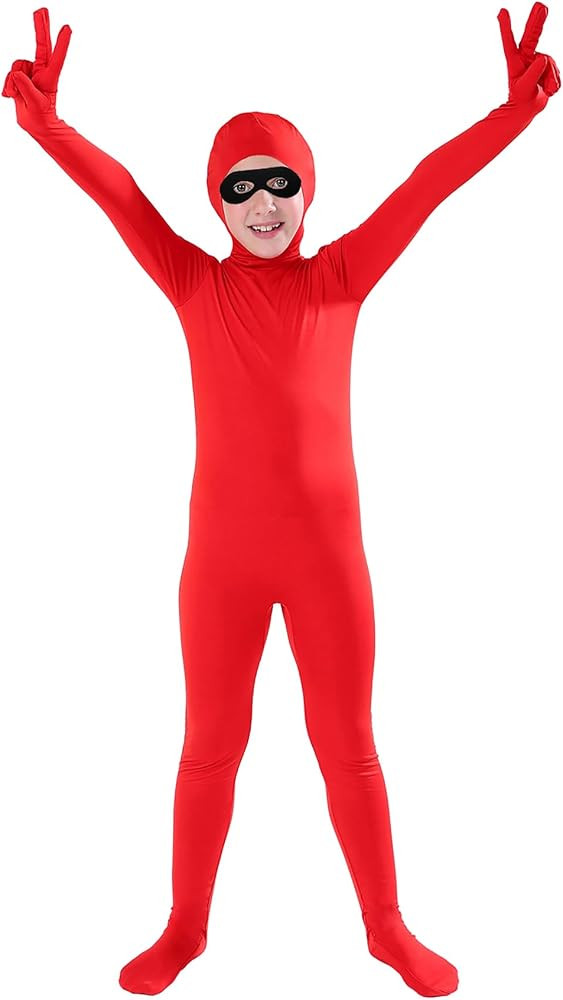 Full Bodysuit Include Felt Eye Mask Kids Costume Open Face Spandex Stretch Zentai Child Suit | Amazon (US)