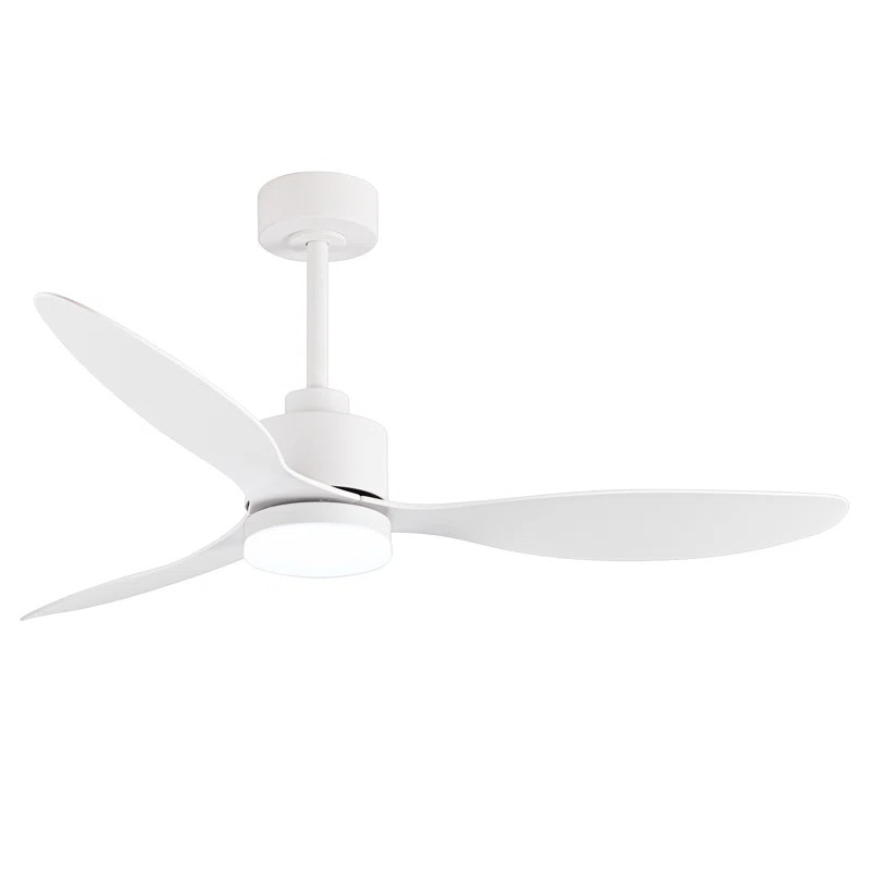 Loritta 52'' 3 - Blade Large Indooor Ceiling Fan With Light Kit and Remote, 3 LED Colors, 6 Speed... | Wayfair North America