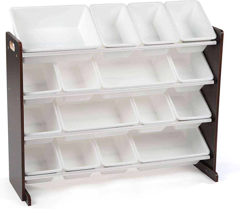 Humble Crew Extra-Large Toy Organizer, 16 Storage Bins, Espresso/White, 15.5D X 42W X 17.7H in | Amazon (US)