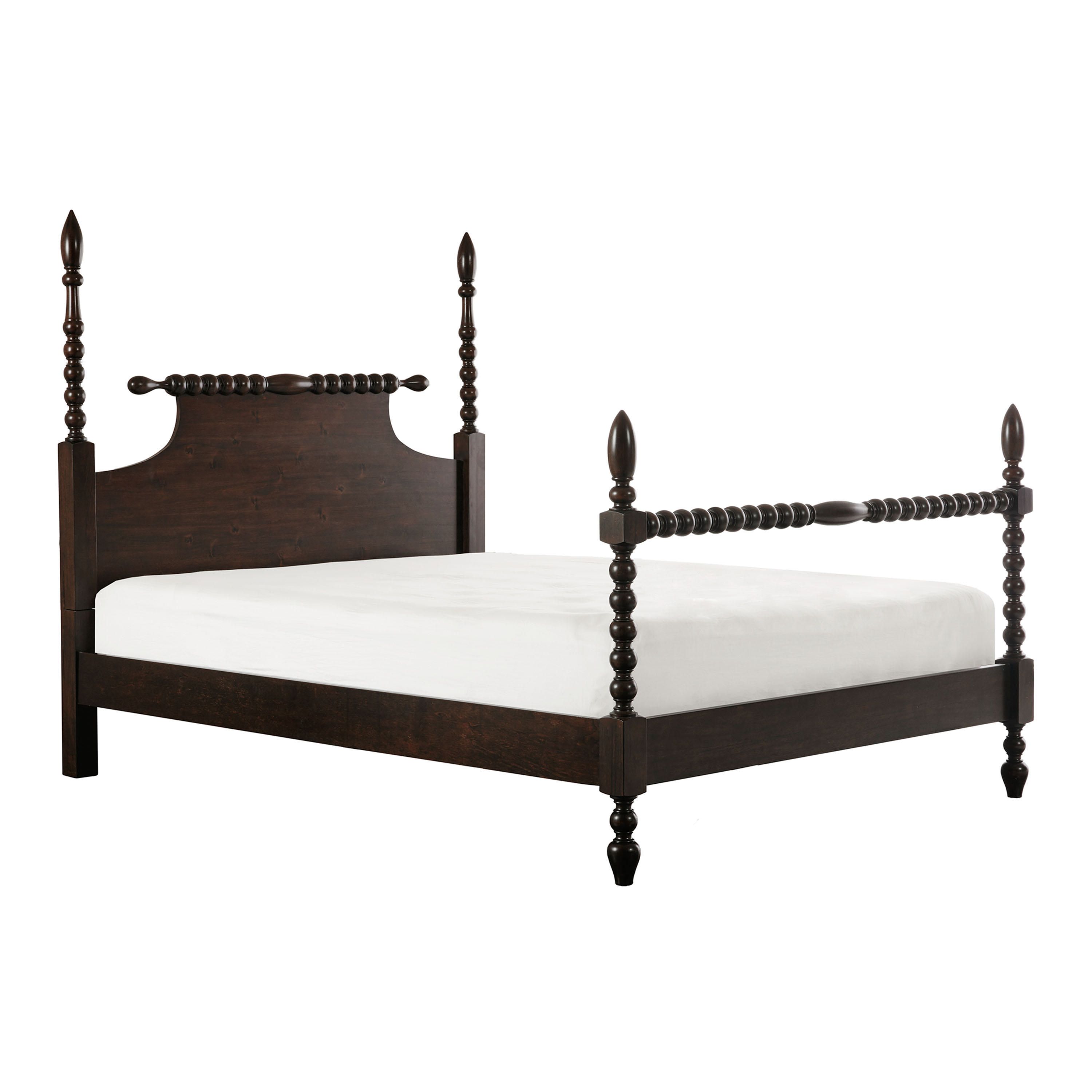 Morocco Brown Turned Post Bed | World Market